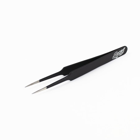 Excel Blades Straight Point Tweezers Needle Point Precision Tweezers Black, 12pk 30421